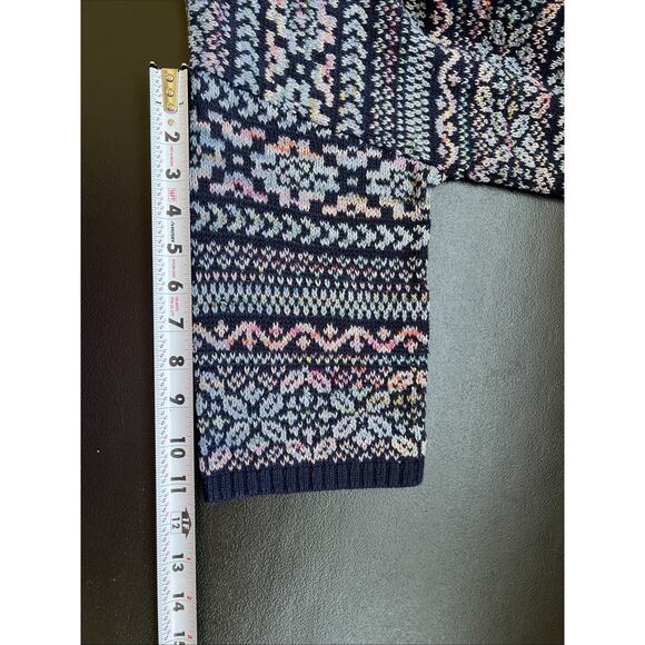 Peruvian Connection Sweater XXL Saphir Pullover Nordic Fair Isle Cotton Alpaca - Picture 10 of 10